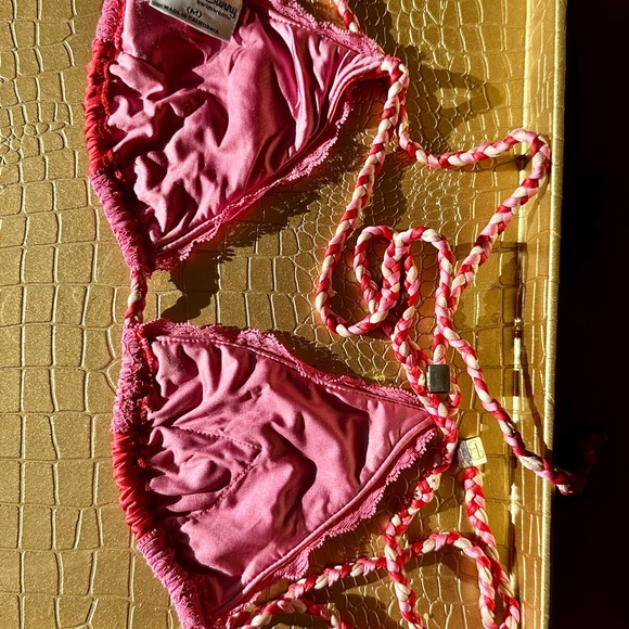 BEACH BUNNY SWIMWEAR SEXY & ELEGANT VIBRANT LACE BIKINI PINK/CORAL! COMFORTABLE - Picture 12 of 15